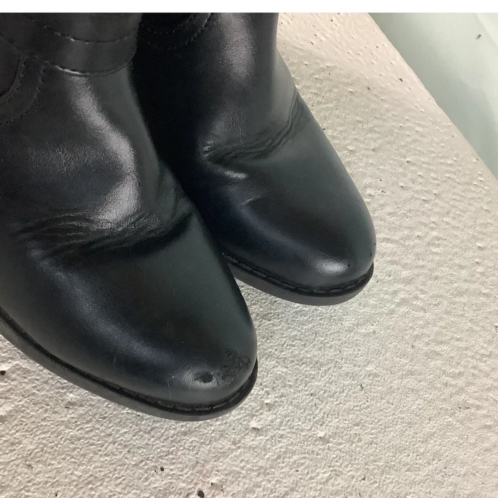 Tommy Hilfiger Girls Black Heart Embossed Riding Boots TH Iris Size 12 Kids